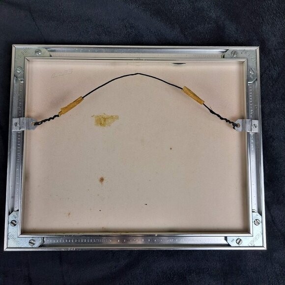 Watercolor Print Beach Scene Silver Frame w/Glass Artist Signed Lukovic - Picture 5 of 7